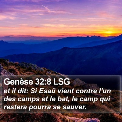 Genèse 32:8 LSG Bible Verse Image