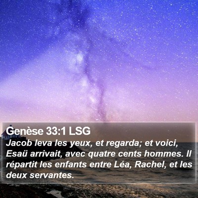 Genèse 33:1 LSG Bible Verse Image