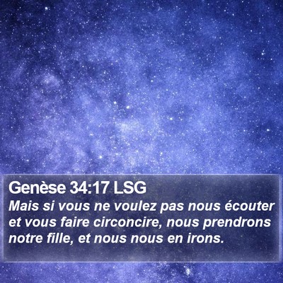 Genèse 34:17 LSG Bible Verse Image