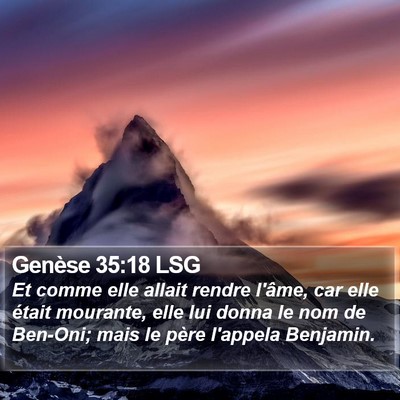 Genèse 35:18 LSG Bible Verse Image