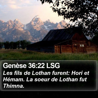 Genèse 36:22 LSG Bible Verse Image