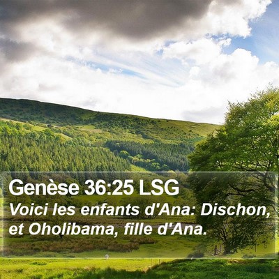 Genèse 36:25 LSG Bible Verse Image