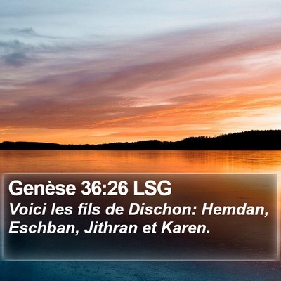 Genèse 36:26 LSG Bible Verse Image