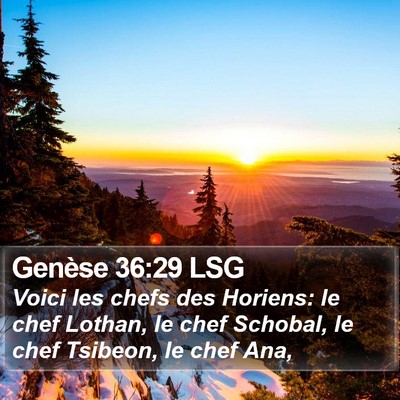Genèse 36:29 LSG Bible Verse Image