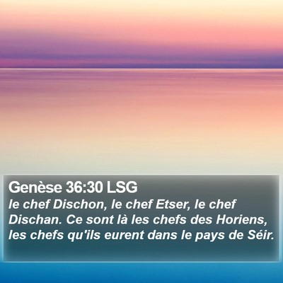 Genèse 36:30 LSG Bible Verse Image