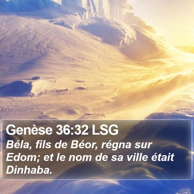 Genèse 36:32 LSG Bible Verse Image