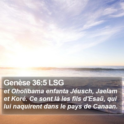 Genèse 36:5 LSG Bible Verse Image