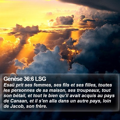 Genèse 36:6 LSG Bible Verse Image