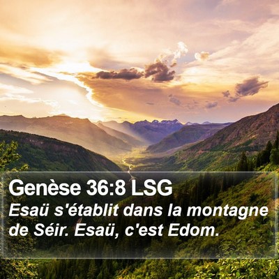 Genèse 36:8 LSG Bible Verse Image