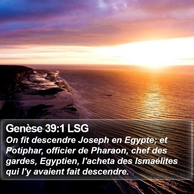 Genèse 39:1 LSG Bible Verse Image