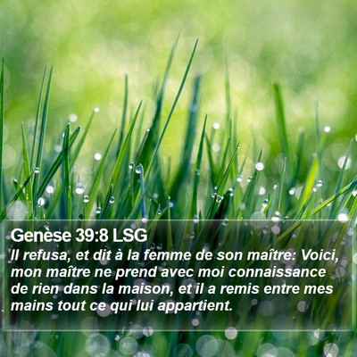 Genèse 39:8 LSG Bible Verse Image