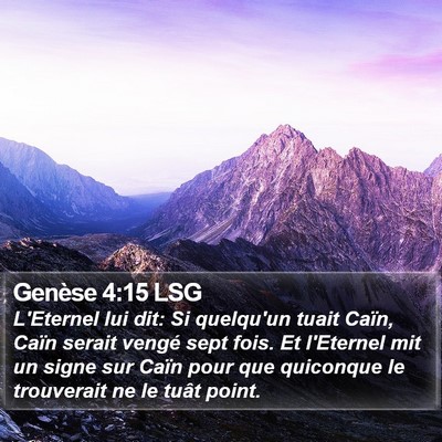 Genèse 4:15 LSG Bible Verse Image