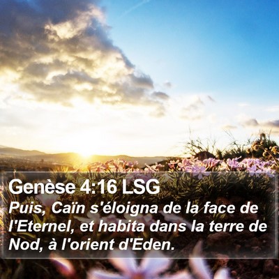 Genèse 4:16 LSG Bible Verse Image