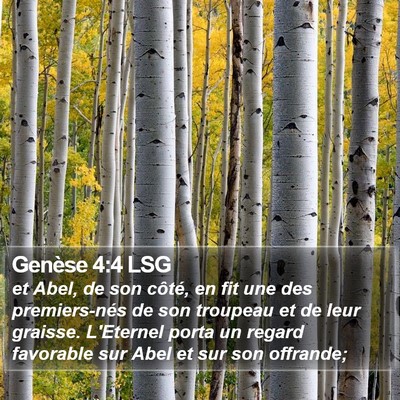 Genèse 4:4 LSG Bible Verse Image