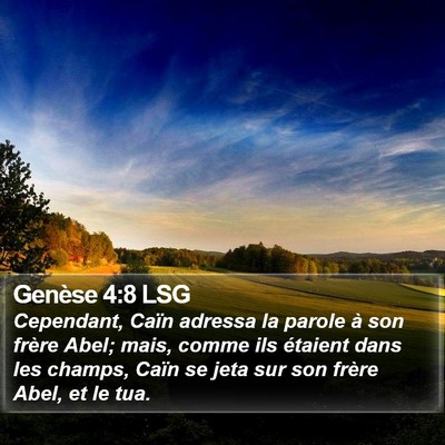 Genèse 4:8 LSG Bible Verse Image