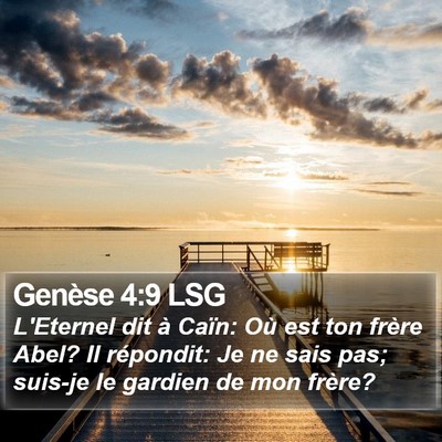 Genèse 4:9 LSG Bible Verse Image