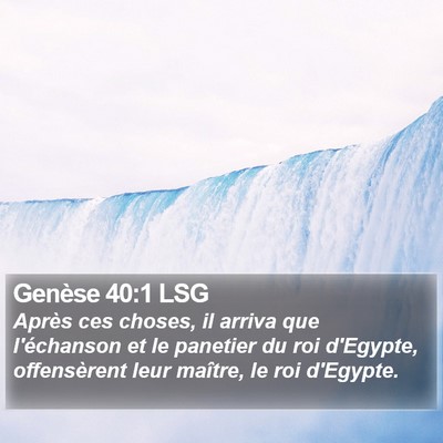 Genèse 40:1 LSG Bible Verse Image