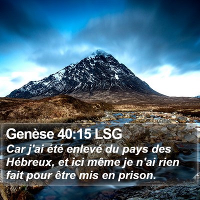 Genèse 40:15 LSG Bible Verse Image
