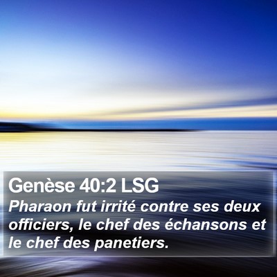 Genèse 40:2 LSG Bible Verse Image