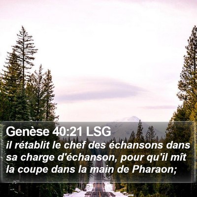 Genèse 40:21 LSG Bible Verse Image