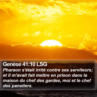 Genèse 41:10 LSG Bible Verse Image