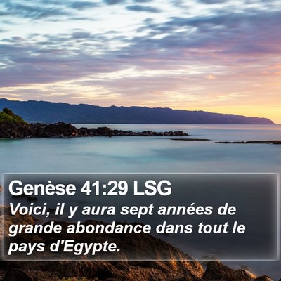 Genèse 41:29 LSG Bible Verse Image