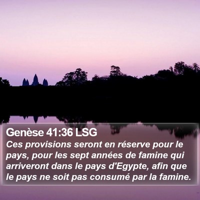 Genèse 41:36 LSG Bible Verse Image