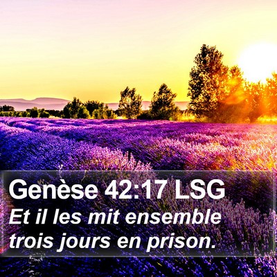 Genèse 42:17 LSG Bible Verse Image