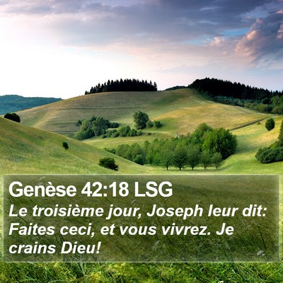 Genèse 42:18 LSG Bible Verse Image