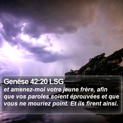 Genèse 42:20 LSG Bible Verse Image