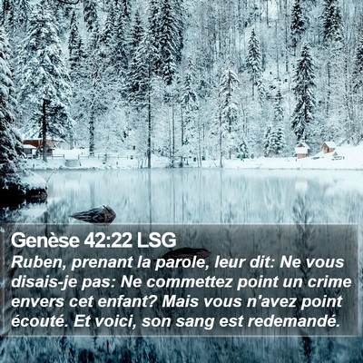 Genèse 42:22 LSG Bible Verse Image
