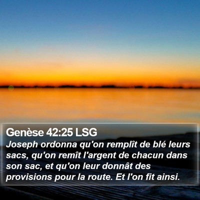 Genèse 42:25 LSG Bible Verse Image