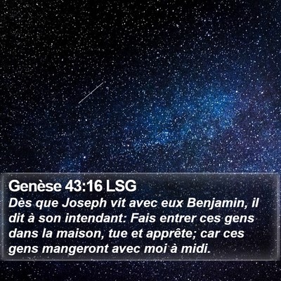 Genèse 43:16 LSG Bible Verse Image