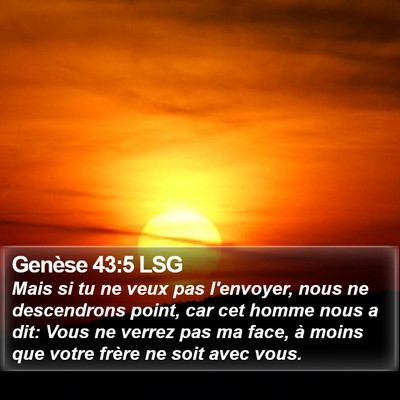 Genèse 43:5 LSG Bible Verse Image