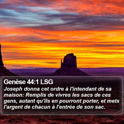 Genèse 44:1 LSG Bible Verse Image