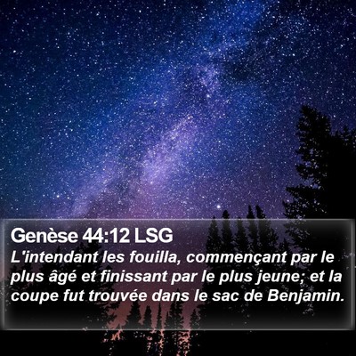 Genèse 44:12 LSG Bible Verse Image