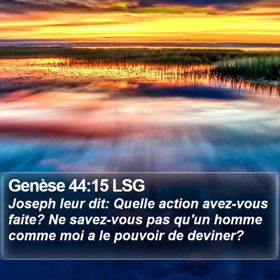 Genèse 44:15 LSG Bible Verse Image
