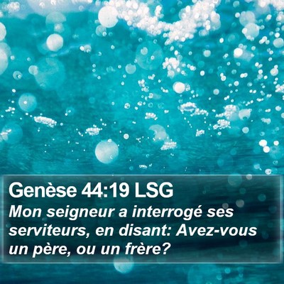 Genèse 44:19 LSG Bible Verse Image