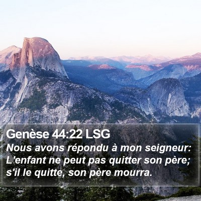 Genèse 44:22 LSG Bible Verse Image