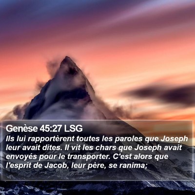 Genèse 45:27 LSG Bible Verse Image