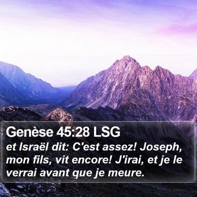 Genèse 45:28 LSG Bible Verse Image