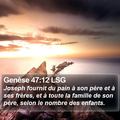Genèse 47:12 LSG Bible Verse Image
