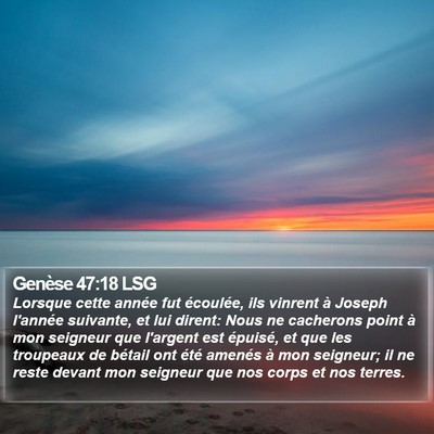 Genèse 47:18 LSG Bible Verse Image