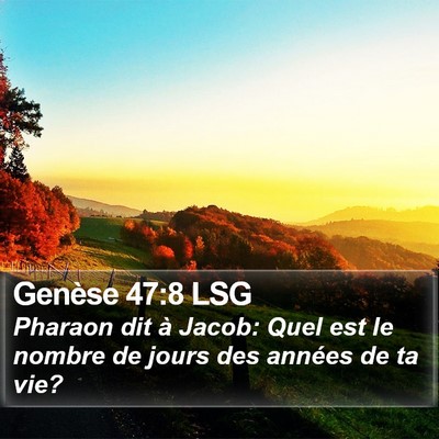 Genèse 47:8 LSG Bible Verse Image