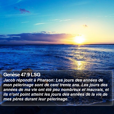 Genèse 47:9 LSG Bible Verse Image