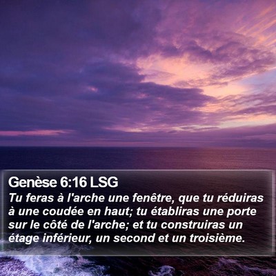 Genèse 6:16 LSG Bible Verse Image