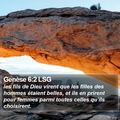 Genèse 6:2 LSG Bible Verse Image