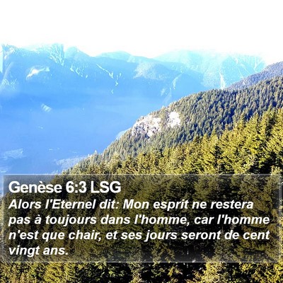Genèse 6:3 LSG Bible Verse Image