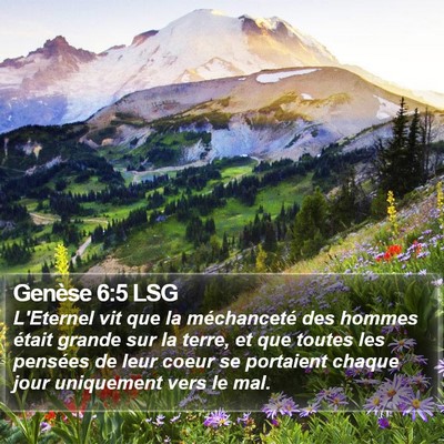 Genèse 6:5 LSG Bible Verse Image