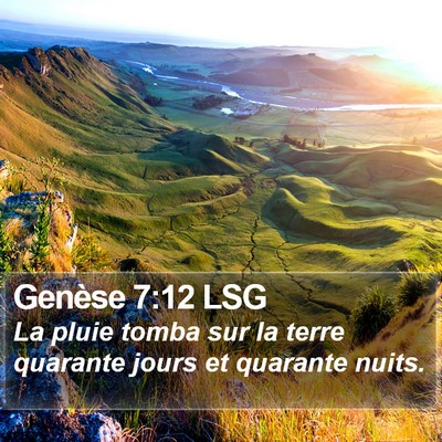 Genèse 7:12 LSG Bible Verse Image